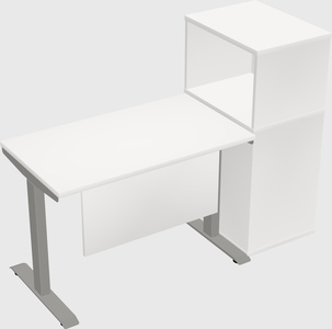 Height-adjustable desk - grade 3 w/cabinet