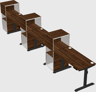 Dual motor electric desk w/cabinet