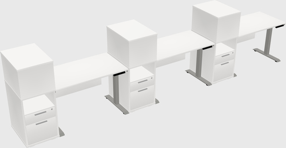 Height-adjustable desk - grade 3 w/cabinet