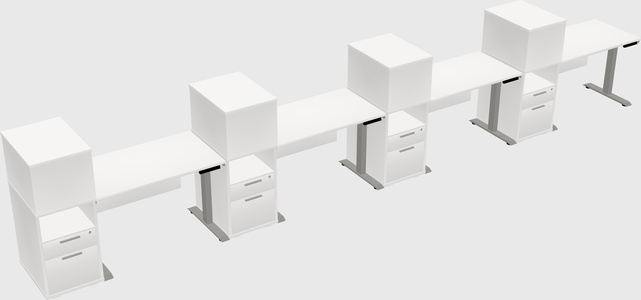 Height-adjustable desk - grade 3 w/cabinet