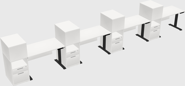 Height-adjustable desk - grade 3 w/cabinet