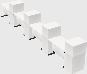 Height-adjustable desk - grade 3 w/cabinet