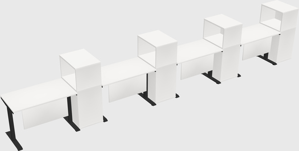 Height-adjustable desk - grade 3 w/cabinet