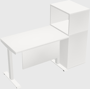 Height-adjustable desk - grade 3 w/cabinet