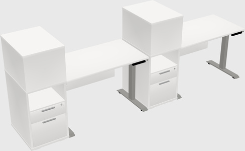 Height-adjustable desk - grade 3 w/cabinet