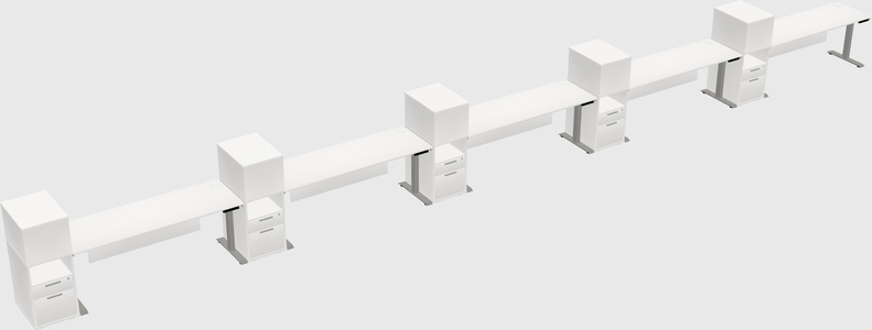 Height-adjustable desk - grade 3 w/cabinet
