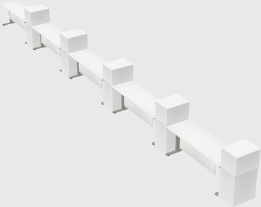 Height-adjustable desk - grade 3 w/cabinet