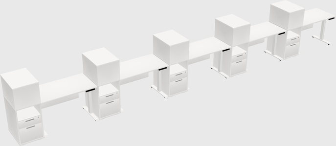 Height-adjustable desk - grade 3 w/cabinet