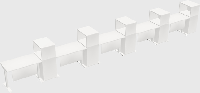 Height-adjustable desk - grade 3 w/cabinet