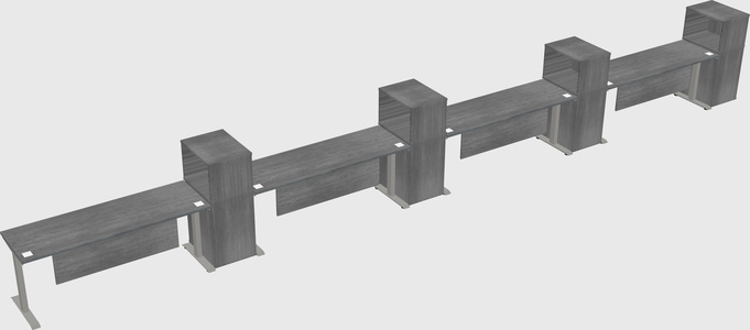 Height-adjustable desk - grade 3 w/cabinet