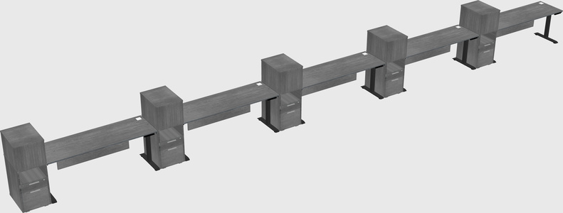 Height-adjustable desk - grade 3 w/cabinet