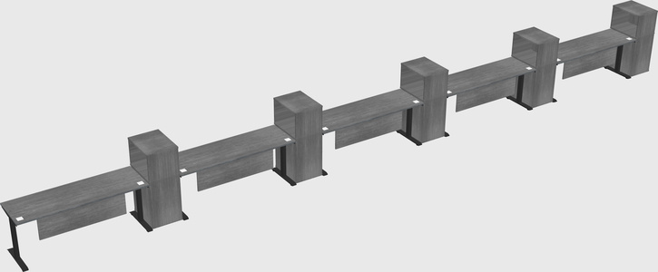 Height-adjustable desk - grade 3 w/cabinet