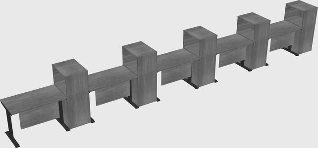 Height-adjustable desk - grade 3 w/cabinet