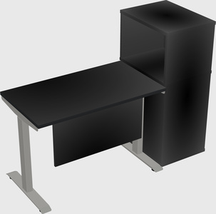 Height-adjustable desk - grade 3 w/cabinet