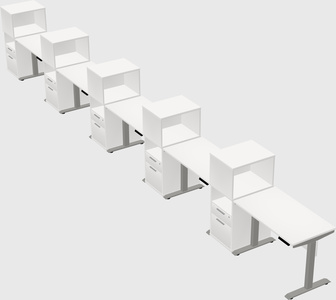 Height-adjustable desk - grade 3 w/cabinet