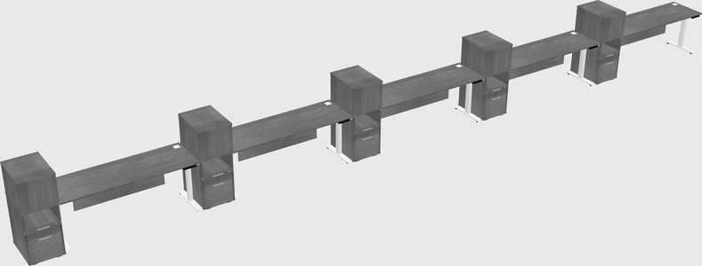 Height-adjustable desk - grade 3 w/cabinet