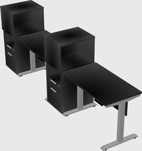 Height-adjustable desk - grade 3 w/cabinet