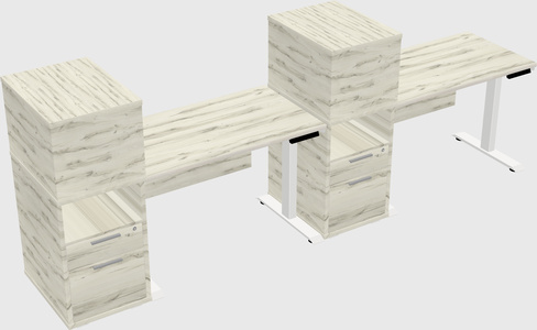 Height-adjustable desk - grade 3 w/cabinet