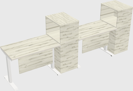 Height-adjustable desk - grade 3 w/cabinet