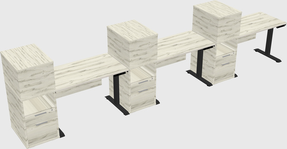 Height-adjustable desk - grade 3 w/cabinet