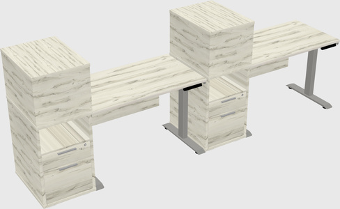 Height-adjustable desk - grade 3 w/cabinet