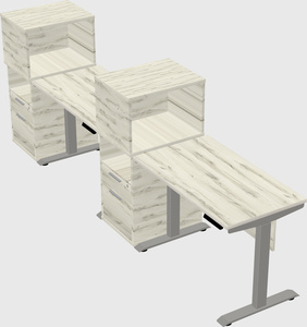 Height-adjustable desk - grade 3 w/cabinet