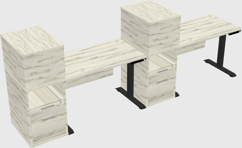 Height-adjustable desk - grade 3 w/cabinet