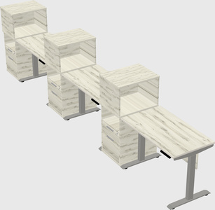 Height-adjustable desk - grade 3 w/cabinet