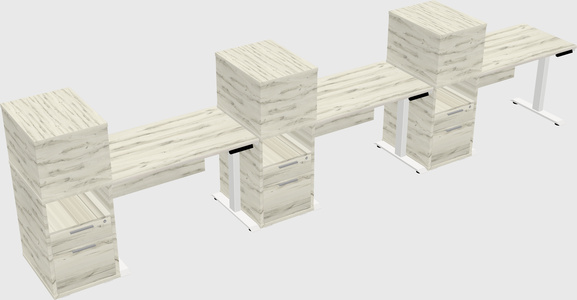 Height-adjustable desk - grade 3 w/cabinet