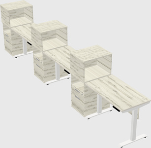 Height-adjustable desk - grade 3 w/cabinet