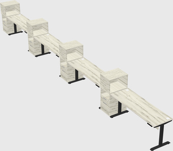Height-adjustable desk - grade 3 w/cabinet