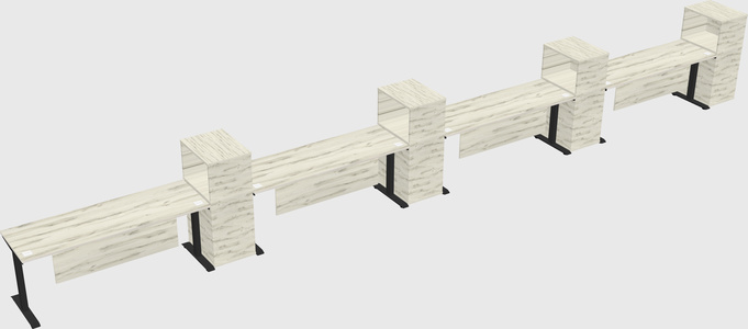 Height-adjustable desk - grade 3 w/cabinet