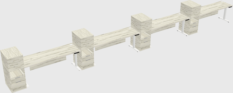 Height-adjustable Desk - Grade 3 W/cabinet