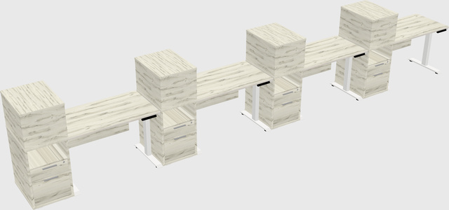Height-adjustable desk - grade 3 w/cabinet