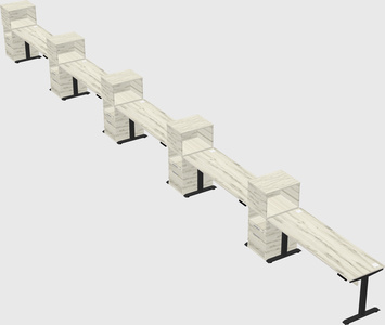 Height-adjustable desk - grade 3 w/cabinet