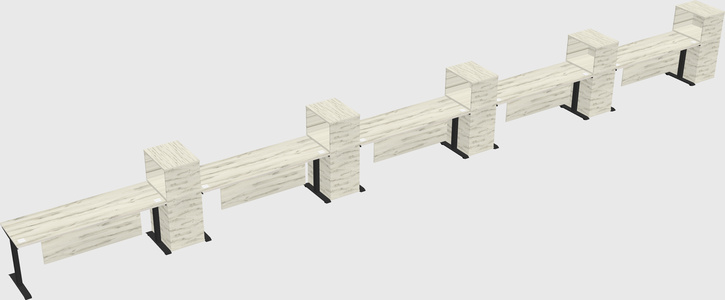 Height-adjustable desk - grade 3 w/cabinet