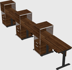Height-adjustable desk - grade 3 w/cabinet