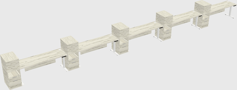 Height-adjustable desk - grade 3 w/cabinet