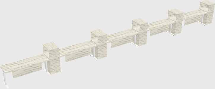 Height-adjustable desk - grade 3 w/cabinet