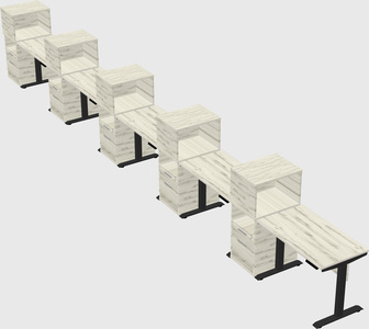 Height-adjustable desk - grade 3 w/cabinet