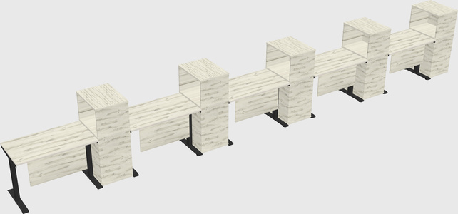 Height-adjustable desk - grade 3 w/cabinet