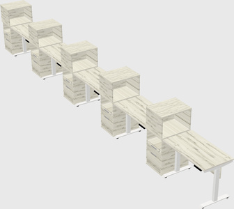 Height-adjustable desk - grade 3 w/cabinet