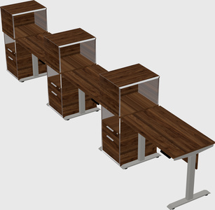 Height-adjustable desk - grade 3 w/cabinet