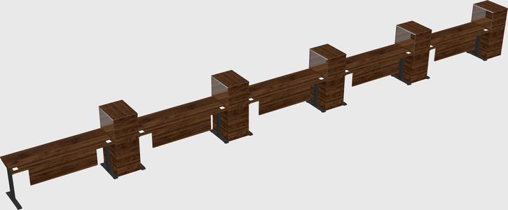 Height-adjustable desk - grade 3 w/cabinet