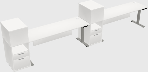 Height-adjustable desk - grade 3 w/cabinet