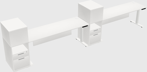 Height-adjustable desk - grade 3 w/cabinet