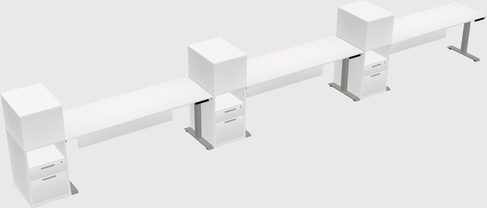 Height-adjustable desk - grade 3 w/cabinet