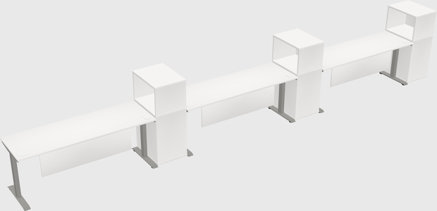 Height-adjustable desk - grade 3 w/cabinet