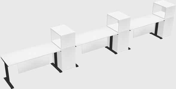 Height-adjustable desk - grade 3 w/cabinet