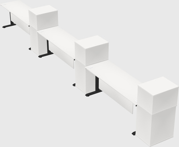 Height-adjustable desk - grade 3 w/cabinet